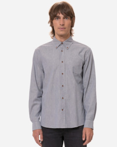 Puffers: Nudie John Button Down Blue Melange