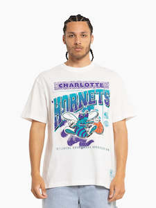 Mitchell & Ness Brush Off 2.0 Tee Charlotte Hornets Vintage White