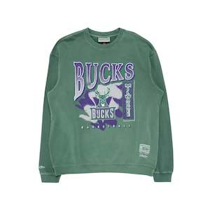 Mitchell Ness: Mitchell & Ness Paintbrush Crew Bucks- Bucks Green