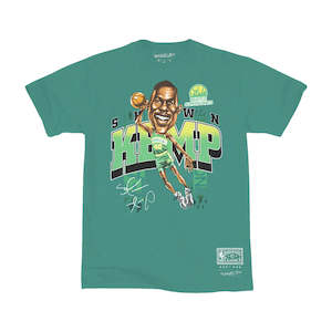 Mitchell Ness: Mitchell & Ness Caricature Tee Sonics Faded Green