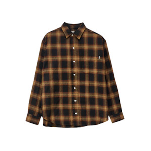 S-Double Plaid Classic L/S Shirt - Mustard