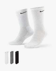 Socks: Nike Everyday Cotton Cushioned Crew Sock 3 Pack Multi