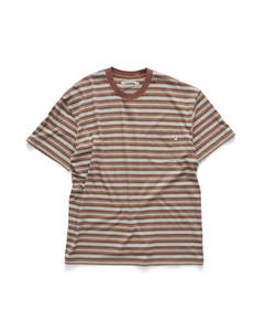 S Double: S-Double Stripe Pocket Tee - Chocolate
