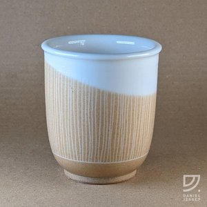 Products: Coffee Cup - Buff Carved Vertical Curve - Stepping Stones