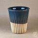 Coffee Cup - Black & Buff Fluted - Stepping Stones