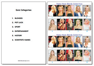 Products: Pub Quiz Pack 1750