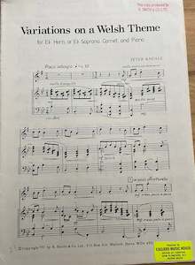 Variations on a Welsh Theme - Eb Horn or Soprano Cornet Solo with Piano - 1981