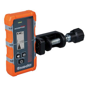 Laser Receivers: Nedo Acceptor Maxx Rotating Laser mm Receiver with clamp - Red beam