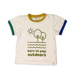 T Shirts: BORN TO PLAY OUTDOORS KIDS T-SHIRT - IVORY