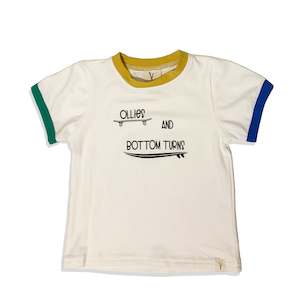 OLLIES AND BOTTOM TURNS KIDS T-SHIRT - IVORY