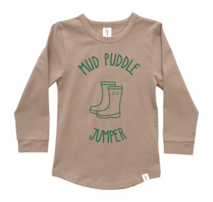 T Shirts: MUD PUDDLE JUMPER LONG SLEEVE TEE - CHOCOLATE