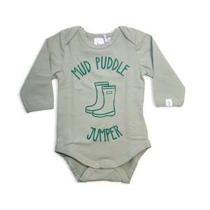 Bodysuit: MUD PUDDLE JUMPER LONG SHORT SLEEVE BODY - MINT