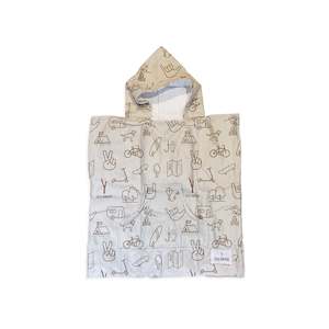 Ss 22: HOODED BEACH TOWEL - BROWN