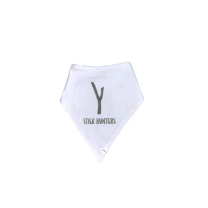 Sale: STICK HUNTERS LOGO BANDANA BIB - WHITE