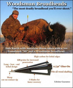 Products: Woodsman Original 3 Blade Glue On Broadheads 125gn StickShooterSupplies