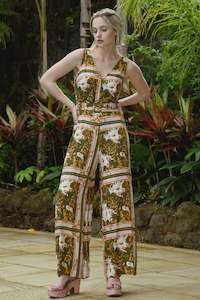 Beach Walk Jumpsuit /Pink-Olive