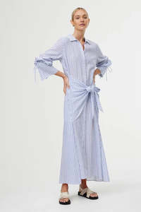 Kinney: Dakota Maxi Shirt Dress/Sea Stripe