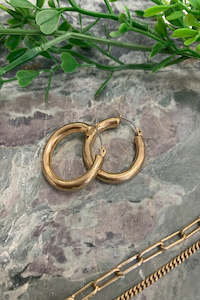 Jewellery: Thick Classic Earrings /Gold