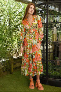 Coop By Trelise Cooper: Flowers that Vee Dress /Peach-Green