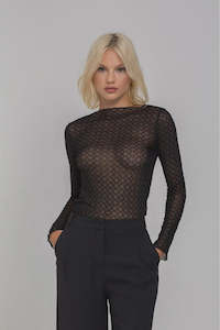 Blak: Gigi Top / Black Quatrefoil