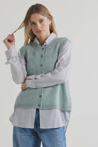 Ld Co: Button Front Vest / Caper