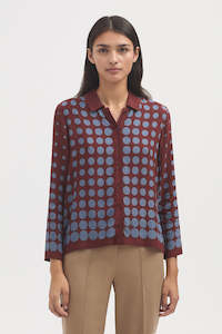 Positioned Dots Print Shirt / Intense Terracota