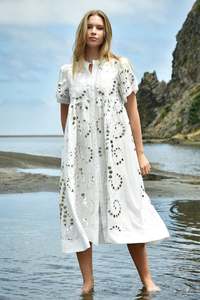 Round + Round Dress / White