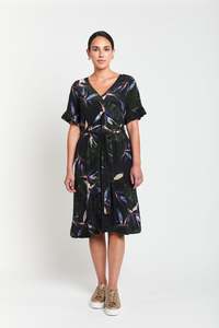 Obi Black: Paradise Shift Dress / Multi