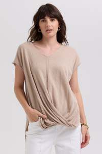 Ld Co: Linen Drape Top / Taupe
