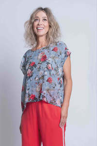 Sheryl May: Dove Print Silk Top