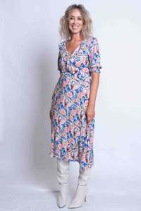 Sheryl May: Blue Bird Viscose Xver Dress