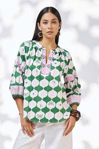 Kya Blouse / Palm Green Multi