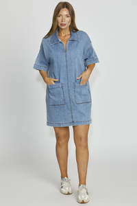 Kendall Dress / Light Wash Denim