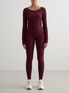 Cherry Ribbed Performance Zipped Cardigan