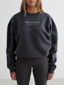 Aimn: Shadow Grey Serif Sweatshirt