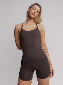 Taylor Sport: Mellow Strappy Tank in Coffee Bean