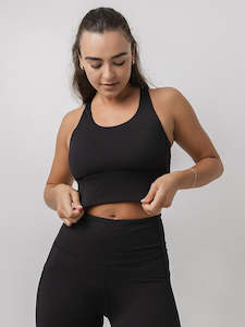 Longline Sports Bra in Black