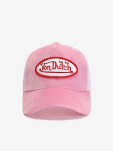 Caps Hats: Trucker Hat in Pink Velvet