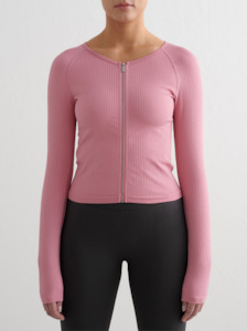 Desert Rose Ribbed Seamless Zip Jacket