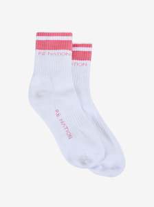 Socks: Homage Sock in Pink Lemonade & Optic White