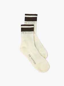 Homage Sock in Whisper White & Walnut