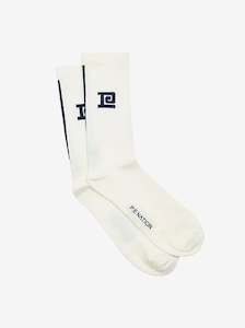 Medley Sock in Whisper White & Dark Navy