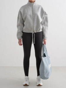 Grey Melange Campus Sweat Zip Jacket