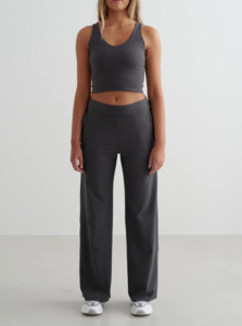 Aimn: Shadow Grey Sense Wide Pants