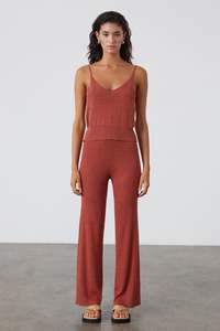 Zulu Zephyr: Earth Red Knit Pants