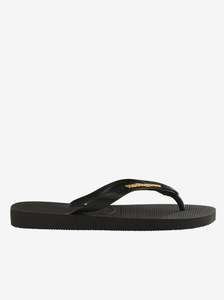 Footwear: Top Logo Metallic Flip Flops Womens