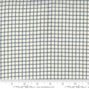 French General: French General Woven Ginghams Woad Pearl ¼" Check