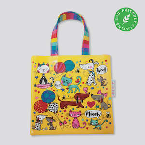 Bags And Purses: Cats and Dogs TPU Coated Mini Tote