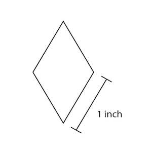 English Paper Piecing: 1" 6 Point Diamond Paper Pieces x 100 pcs