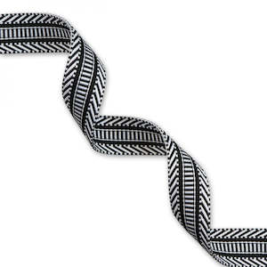 Bag Making Supplies: Back and White Railroad Track Webbing 3 Yards by Sallie Tomato
